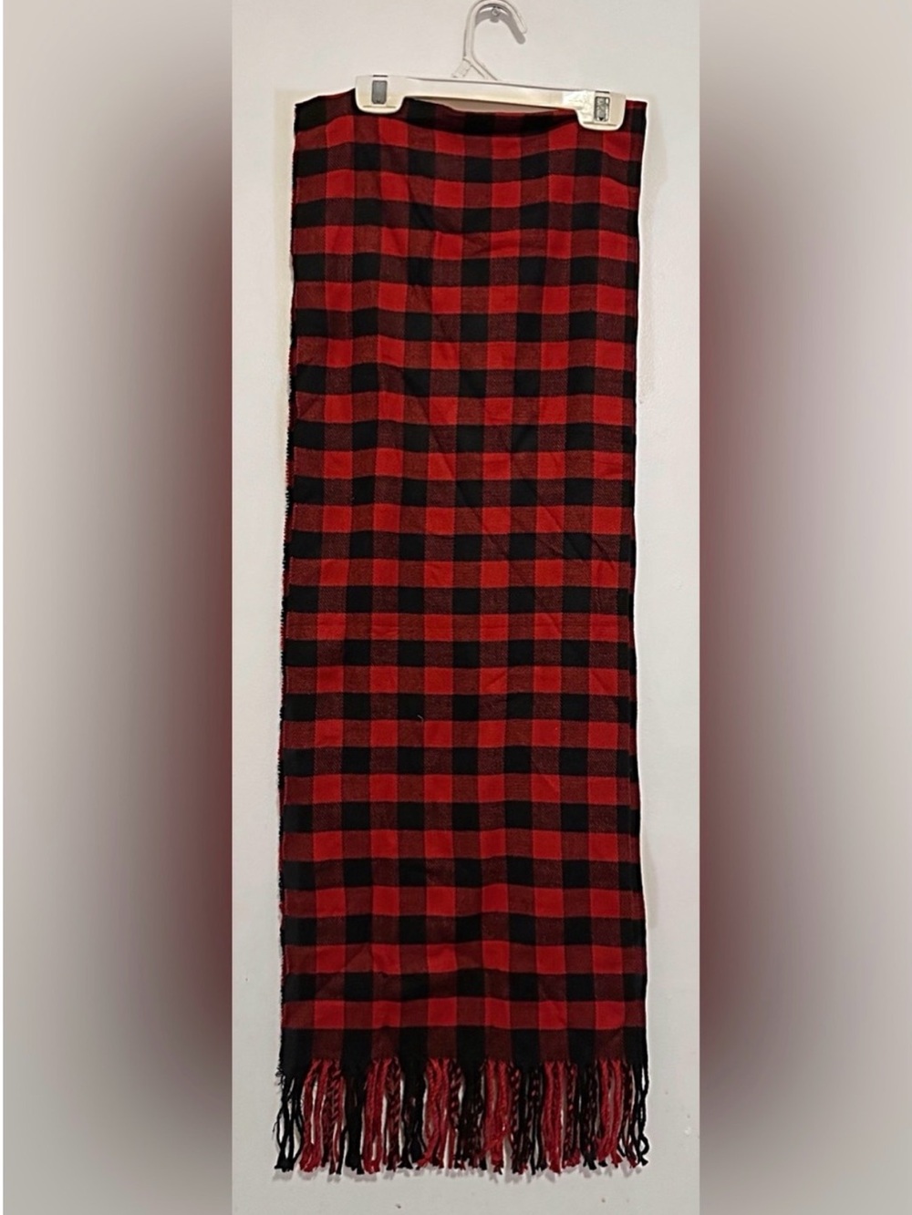 Plaid Red and Black Scarf